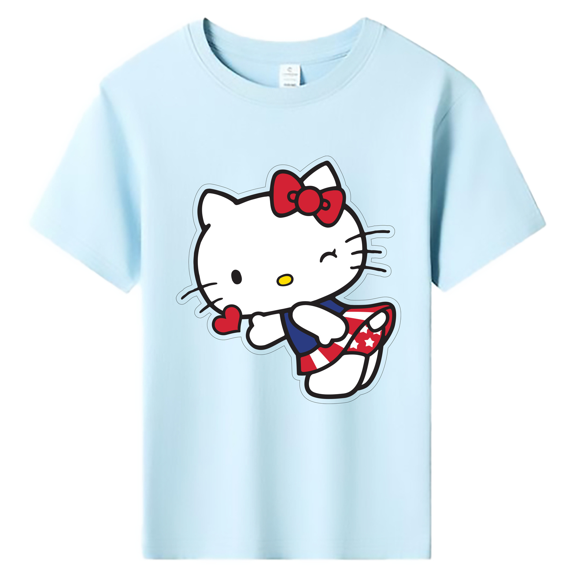 （画像用） Hello Kitty ハローキティ 綿100％キッズTシャツ（フロントプリント）